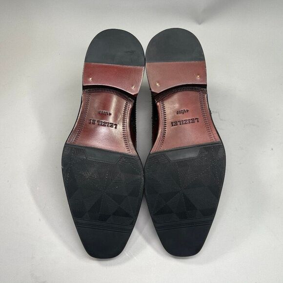 Leizilei Derby Men's Size 7 Leather Lace Up Wing Tip Brogue‎ Oxford Dress Shoes - Picture 12 of 16